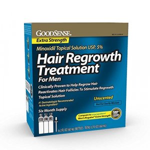 GoodSense Minoxidil Topical Solution USP, 5%, Hair Regrowth Treatment for Men, Extra Strength, 12 Fluid Ounces