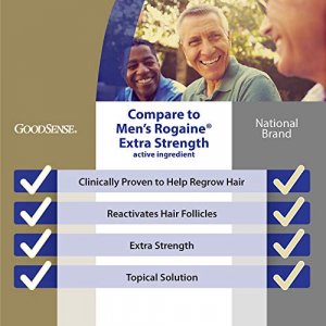 GoodSense Minoxidil Topical Solution USP, 5%, Hair Regrowth Treatment for Men, Extra Strength, 12 Fluid Ounces