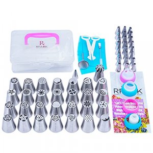 90PCs Russian Piping Tips Set-Piping Bags and Tips Set for Cake Decorating, Baking Supplies Kit-Valentines Day Gift-Numbered Flower Frosting Tips(28