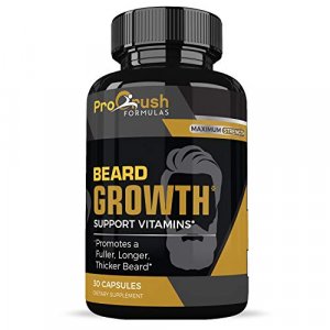 Beard Growth Support Supplement- Grow Fuller Longer Thicker & Healthier Facial Beard & Mustache Hair. Natural Supplement Vitamin with Biotin for Men.