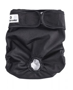 Pet Parents Washable Dog Diapers (3pack) of Doggie Diapers, Color: Black, Small Dog Diapers