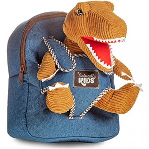 Naturally KIDS Small Dinosaur Backpack Dinosaur Toys for Kids 3-5 - Dinosaur Toys for 3 4 5 6 Year Old Boys Girls Gift - Toddler Backpack for Boys Di