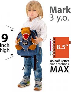 Naturally KIDS Small Dinosaur Backpack Dinosaur Toys for Kids 3-5 - Dinosaur Toys for 3 4 5 6 Year Old Boys Girls Gift - Toddler Backpack for Boys Di