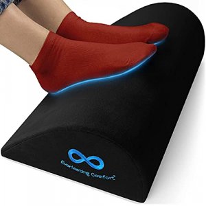 Everlasting Comfort Office Foot Rest for Under Desk - Ergonomic Memory Foam Foot Stool Pillow for Work, Gaming, Computer, Office Cubicle and Home - F