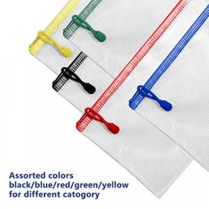 Umriox 5PCS Large Mesh Zipper Pouch, Extra Thick, 16.9