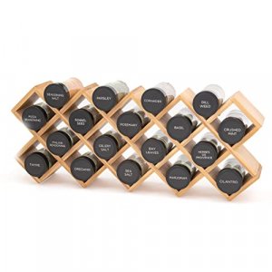 Kamenstein Criss-Cross Revolving Tower with Free Spice Refills for 5 Years, 18-Jar, Brown