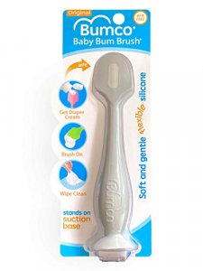 Baby Bum Brush, Original Diaper Rash Cream Applicator, Soft Flexible Silicone Brush, Unique Gift [Gray]