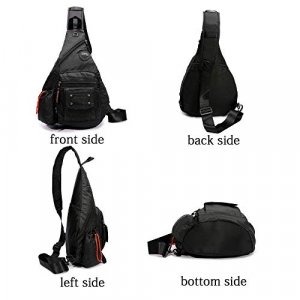 Sling Bags Large Sling Backpack Chest Shoulder Crossbody Daypacks for Men Women (black)