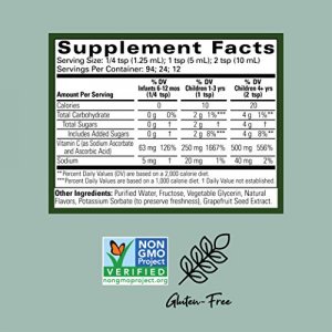 ChildLife Essentials Liquid Vitamin C Immune Support, for Infants, Babys, Kids, Toddlers, and Teens, Orange Flavor, Glass Bottle, 4-Oz (Pack 3)