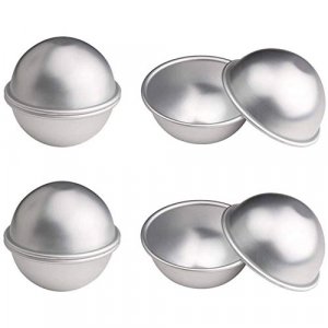 10 Pcs Bath Bomb Mold Aluminum Alloy Semicircle Cake Mold Baking Tool for DIY Crafting Pudding Egg Tart (5.5 cm)