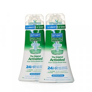 SmartMouth Original Activated Mouthwash for 24 Hour Bad Breath Protection, Fresh Mint, 16 fl oz, 2 Pack