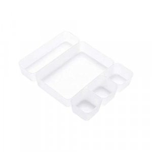 Chris.W Clear Plastic Drawer Organizer Tray for Vanity Cabinet, Set of 5  Storage Tray for Makeup, Kitchen Utensils, Jewelries, Medicine, Pens, and