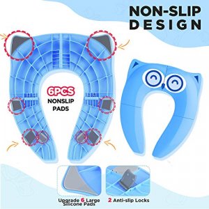 Gimars Upgrade Non-Slip Easily Removed Foldable Travel Potty Seat for Toddlers & Kids, Portable Toilet Seat Fits Most Toilets, Free Carry Bag