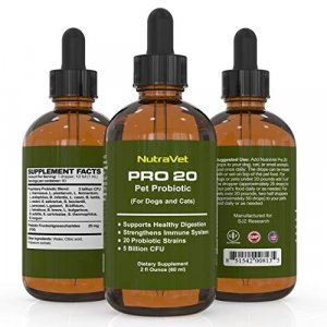 Probiotics for Dogs & Cat Probiotics-120 servings(1/2ml)Gas Relief & Healthy Digestion-Prebiotics via Liquid Vitamins for Constipation & Leaky Gut