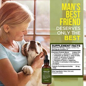 Probiotics for Dogs & Cat Probiotics-120 servings(1/2ml)Gas Relief & Healthy Digestion-Prebiotics via Liquid Vitamins for Constipation & Leaky Gut