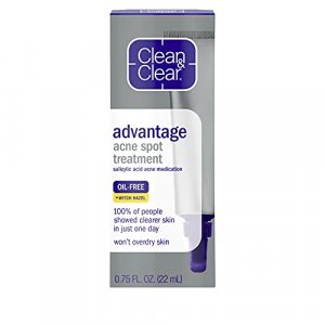 Clean & Clear Advantage Acne Spot Treatment Gel Cream with 2% Salicylic Acid Acne Medication, Witch Hazel & BHA Salicylic Acid.75 oz