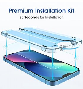 amFilm 2 Pack OneTouch Glass Screen Protector Compatible with iPhone 13/iPhone 13 Pro 6.1