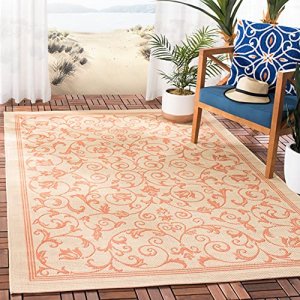 SAFAVIEH Courtyard Collection Accent Rug - 2'7 x 5', Natural & Brown,  Non-Shedding & Easy Care, Indoor/Outdoor & Washable-Ideal for Patio,  Backyard