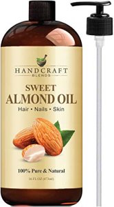 Handcraft Sweet Almond Oil - 100% Pure and Natural - Premium Therapeutic Grade Carrier Oil for Aromatherapy, Massage, Moisturizing Skin and Hair - Hu