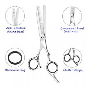 ESSOY Professional Thinning Shears Hair Cutting Teeth Scissors(6.5-Inches),Stainless Steel Haircut Scissor with Fine Adjustment Screw for Home Salon,