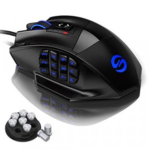 UtechSmart Venus Gaming Mouse RGB Wired, 16400 DPI High Precision Laser Programmable MMO Computer Gaming Mice [IGN's Recommendation]