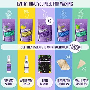 Tress Wellness Hard Wax Beans Wax Beads 21oz - Painless Coarse Hair Removal - For Bikini Brazilian Underarms Back and Chest