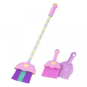 Play Circle by Battat Mighty Tidy Sweeping Set Colorful Broomstick & Pink Hand Broom,Dustpan,Cleaning Toys for Kids Ages 3+(4 Pieces)