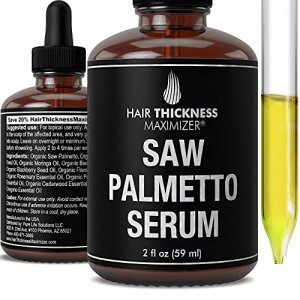 Organic Saw Palmetto Oil Serum. Stop Hair Loss Now by Hair Thickness Maximizer. Best Treatment for Hair Thinning. Hair Thickening Oils With Organic P