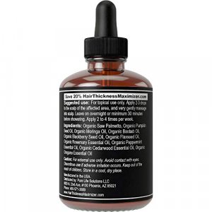 Organic Saw Palmetto Oil Serum. Stop Hair Loss Now by Hair Thickness Maximizer. Best Treatment for Hair Thinning. Hair Thickening Oils With Organic P