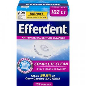 Efferdent Denture Cleanser Tablets, Complete Clean, Cleanser for Retainer and Dental Appliances, 102 Tablets