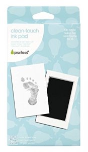 Pearhead Newborn Baby Handprint or Footprint Clean-Touch Ink Pad, Black