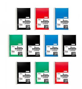 Mead 3-Subject Wirebound College Ruled Notebook, 9.5