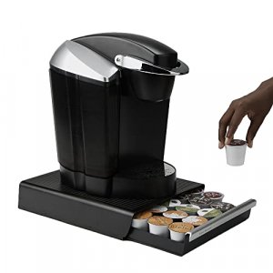 Mind Reader Single Serve Coffee Pod Drawer and Holder, 30 Capacity Coffee Station and Pod Capsule Storage Organizer, Pull Out Tray for Condiments, Co