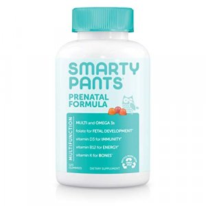 SmartyPants Prenatal Formula Daily Gummy Multivitamin:Gluten Free, Folate, Omega 3 Fish Oil (DHA/EPA), 120 Count (30 Day Supply)