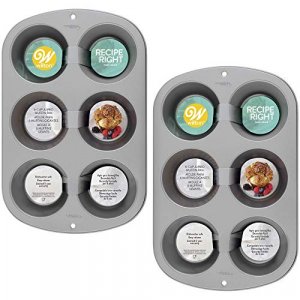 Wilton Recipe Right Non-Stick 6 Cup Jumbo Muffin Pan, Set of 2