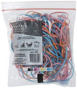 Alliance Rubber 07800 Non-Latex Brites File Bands, Colored Elastic Bands, 50 Pack (7