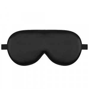 Alaska Bear Natural Silk Sleep Mask, Blindfold, Super Smooth Eye Mask Unisex (Black)