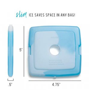 Fit + Fresh Cool Coolers Slim Ice Packs, Reusable Ice Packs for Lunch Bags, Beach Bags, Coolers, and More, Set of 8, Blue