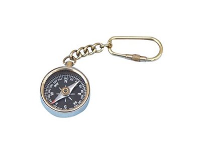 Hampton Nautical K-246 Solid Brass Compass Key Chain 5