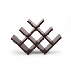 Kamenstein Butterfly Countertop Free-Standing Wooden Wine Rack, Dark Brown, 8-Bottle -