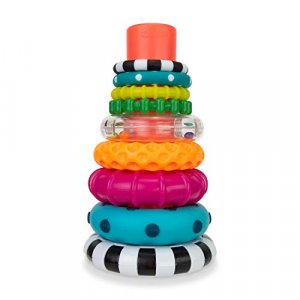 Sassy Stacks of Circles Stacking Ring STEM Learning Toy, Age 6+ Months, Multi, 9 Piece Set