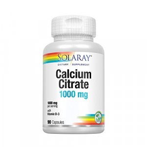 Solaray Calcium Citrate with Vitamin D-3 1000mg | for Healthy Bones & Teeth, Cardiovascular, Muscle & Nerve Function | Enhanced Absorption | 90 Ct
