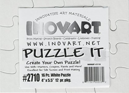  INOVART Puzzle-It 12-Piece Blank Puzzle, 24 Puzzles Per  Package, 5-1/2 x 8, White : Toys & Games