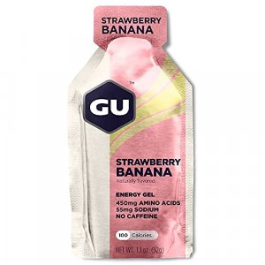 GU Energy Original Sports Nutrition Energy Gel, 8-Count, Strawberry Banana