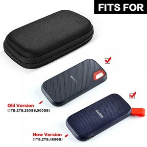 Hard Case Compatible for SanDisk 500GB/ 250GB/ 1TB/ 2TB/ 4TB Extreme Portable SSD - SDSSDE60-500G-G25,Not Fits for Sandisk Pro (Black)