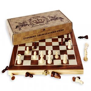 ASNEY Wooden Chess Pieces, Tournament Staunton Wood Chessmen Pieces Only,  3.15” King Figures Chess Game Pawns Figurine Pieces, Includes Storage Bag