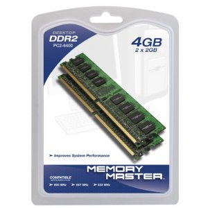 Memory Master 4 GB (2 x 2GB) DDR2 800 MHz PC2-6400 Desktop DIMM Memory Modules MMD4096KD2-800