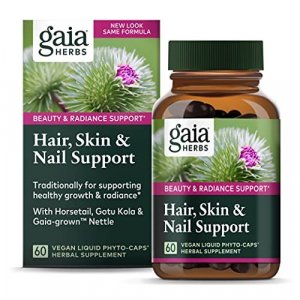 Gaia Herbs Hair, Skin & Nail Support, Vegan Liquid Capsules, 60 Count - Growth Nutrients & Antioxidants To Support A Natural Glow