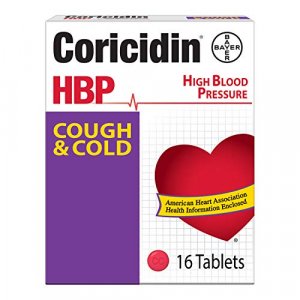 Coricidin HBP Decongestant-Free Cough and Cold Medicine for Hypertensives, Cold Symptom Relief for People with High Blood Pressure, 325 mg Acetaminop