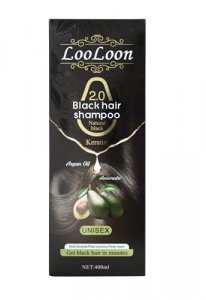 Black Hair Dye Shampoo for Men and Women, 400ml: Permanent Black Hair Dye Shampoo for dark hair with Natural ingredients, Ammonia-free black hair dye